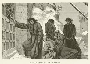 Henryk IV odprawiający pokutę w Canossa autorstwa English School