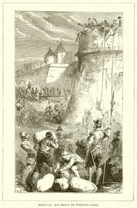 Henryk IV ma litość nad głodującym Paryżem autorstwa English School