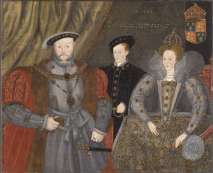 Henryk VIII, Elżbieta I i Edward VI, 1597 autorstwa English School