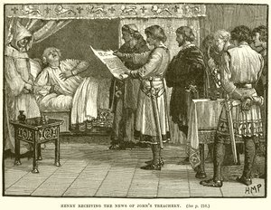 Henry odbiera wiadomość o Johns Treachery autorstwa English School