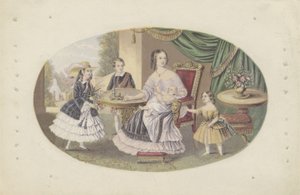 Jej Wysokość Królowa Wiktoria i Rodzina, c.1851 (akwatinta) autorstwa English School