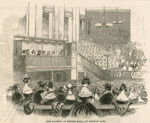 Jej Wysokość Królowa Wiktoria w Exeter Hall, Strand, Londyn autorstwa English School