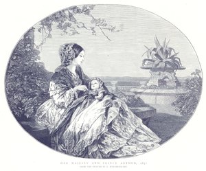 Jej Wysokość i Książę Artur, 1850 autorstwa English School