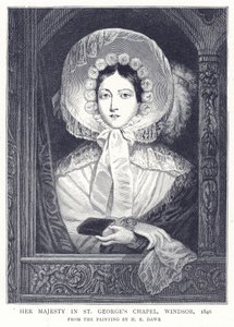Jej Wysokość w kaplicy św. Jerzego, Windsor, 1846 r. autorstwa English School