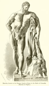 Herkulesa, znanego jako Farnese, znaleziono w Rzymie w Terenie Karakalli. (Muzeum Neapolu) autorstwa English School