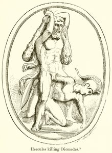 Herkules zabija Diomedes autorstwa English School