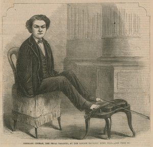 Hermann Untman, pedał Paganini, w London Pavilion Music Hall autorstwa English School