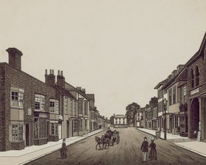 High Street, Petersfield od strony banku (litografia) autorstwa English School