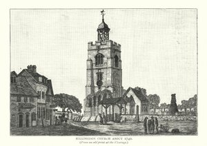 Kościół Hillingdon około 1740 roku (rycina) autorstwa English School