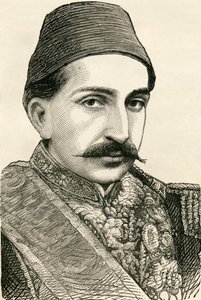 Jego Cesarska Mość, Sułtan Abdulhamid II, Cesarz Osmanów, Kalif Wiernych, z książki „Mieszkańcy świata” autorstwa G.T. Bettany, opublikowano 1888 autorstwa English School