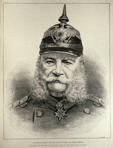 Jego Cesarska Mość Wilhelm I (1797-1888), król Prus i cesarz Niemiec, z „The Illustrated London News”, ryty przez R. Taylora, 19 marca 1887 autorstwa English School