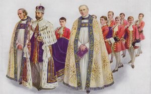 Jego Wysokość Król wchodzący do Opactwa autorstwa English School