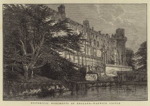 Zabytki Anglii, Zamek Warwick (rycina) autorstwa English School