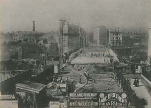 Wiadukt Holborn w budowie w 1869 r. autorstwa English School