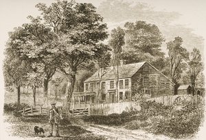 Dom historyka Williama H. Prescotta, Pepperill, niedaleko Bostonu, ok. 1870, z „American Pictures” opublikowanego przez religijne Towarzystwo Traktu, 1876 autorstwa English School