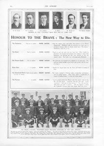 Honor dla odważnych: nowy sposób na śmierć, z filmu The Sphere, 4 maja 1912 r. autorstwa English School