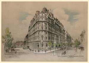 Hotel Metropole, Northumberland Avenue, Londyn (druk kolorowy) autorstwa English School