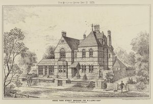 House Park Street Bridgend, dla WJ Lewis Esquire (grawerowanie) autorstwa English School