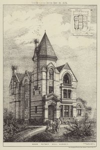 Dom Putney Hill, Surrey (grawerowanie) autorstwa English School