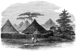 Dom przy Magdali, z Wyprawy Brytyjskiej do Abisynii, 1868 autorstwa English School