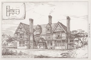 Dom w Northenden koło Manchesteru (grafika) autorstwa English School