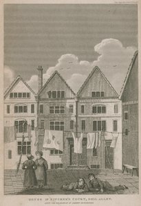 Dom w Pitchers Court, Bell Alley, niegdyś rezydencja Roberta Bloomfielda autorstwa English School