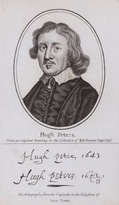 Hugh Peter, angielski purytański minister, polityk i żołnierz parlamentarzystów w czasie wojny secesyjnej (grafika) autorstwa English School