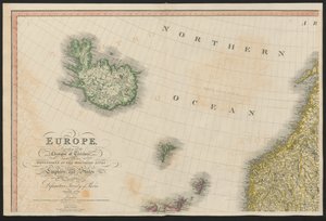 Islandia i Norwegia, z Europy, opisujące wszystkie zmiany terytoriów, wraz z ich odchyleniami w liniach granicznych kilku imperiów i stanów uzgodnionych i potwierdzonych ostatecznym traktatem paryskim 20 listopada 1815 r., opublikowanym w 1816 r. autorstwa English School