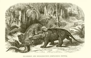 Iguanodon i megalozaur, system kredowy autorstwa English School