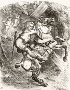 Ilustracja wg J. Tenniela do poematu „Ostrzeżenie bluźniercze”, z „Legendy Ingoldsby czyli Mirth and Marvels”, autorstwa Thomasa Ingoldsby, opublikowanej w 1865 r. autorstwa English School