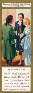 Ilustracja do "Opowieści o dwóch miastach" Charlesa Dickensa (kolorowa litografia) autorstwa English School