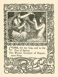 Ilustracja do Rubaiyata Omara Khayyama (litografia) autorstwa English School