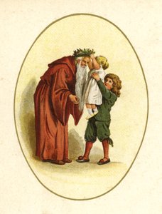 Ilustracja do nadejścia Świętego Mikołaja (kolor lito) autorstwa English School