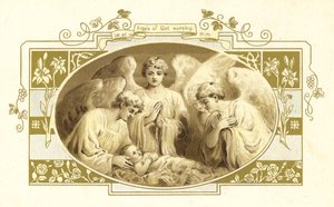 Ilustracja do filmu The Coming Of Father Christmas (kolorowa litografia) autorstwa English School