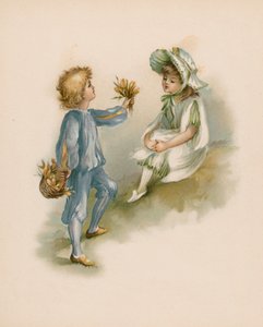 Ilustracja do książki "Język kwiatów" (chromolitho) autorstwa English School