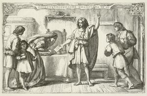 Ilustracja do The Pilgrims Progress autorstwa Johna Bunyan autorstwa English School