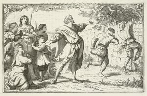 Ilustracja do The Pilgrims Progress autorstwa Johna Bunyan autorstwa English School