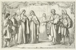 Ilustracja do The Pilgrims Progress autorstwa Johna Bunyan autorstwa English School