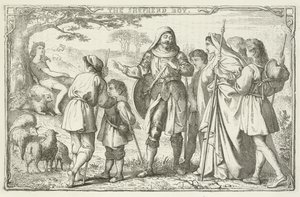 Ilustracja do The Pilgrims Progress autorstwa Johna Bunyan autorstwa English School