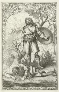Ilustracja do The Pilgrims Progress autorstwa Johna Bunyan autorstwa English School
