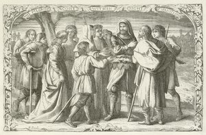 Ilustracja do The Pilgrims Progress autorstwa Johna Bunyan autorstwa English School
