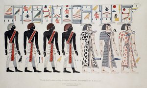 Ilustracja z Grobowców Królewskich w Tebach, odkryta przez G. Belzoniego, druk opublikowany 1820 autorstwa English School