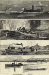 Ilustracje wojny torpedowej autorstwa English School