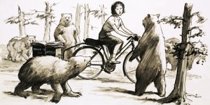 W 1957 roku, lekko zbudowana Louisa Sutherland zrealizowała swoją ambicję objechania świata na rowerze autorstwa English School