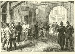 W Paryżu, omawianie ostatniego wypadu, grudzień 1870 r. autorstwa English School
