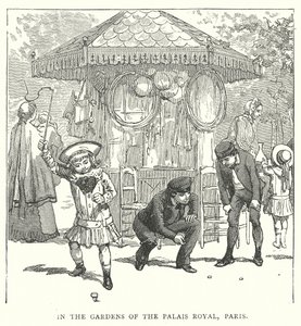 W ogrodach Pałacu Królewskiego w Paryżu (rycina) autorstwa English School