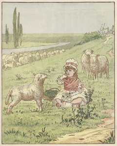 Na łąkach (kolorowa litografia) autorstwa English School