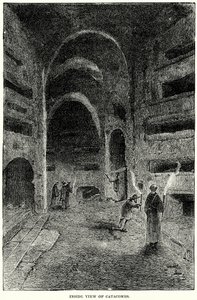 Widok katakumb od wewnątrz (grawerunek) autorstwa English School
