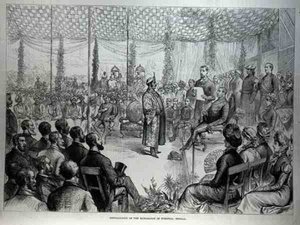Instalacja Maharajah of Burdwan, Bengal, z The Illustrated London News, 21 stycznia 1882 r. autorstwa English School