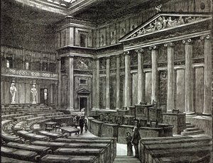 Wnętrze budynków parlamentu, Wiedeń, z „Godziny wypoczynku”, 1891 autorstwa English School